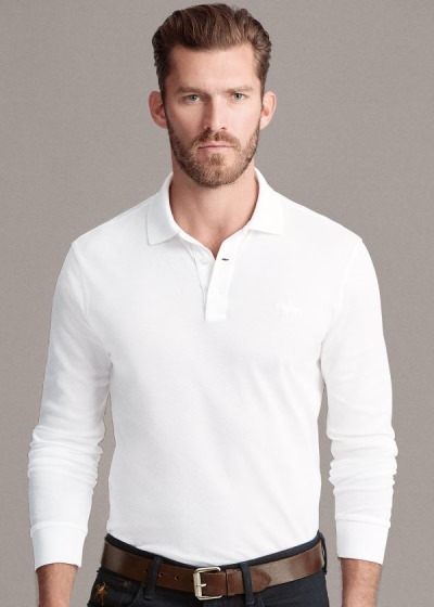 Camisa Polo Ralph Lauren Hombre Blancos - Custom Fit PiquÃ© - DKBAU5416